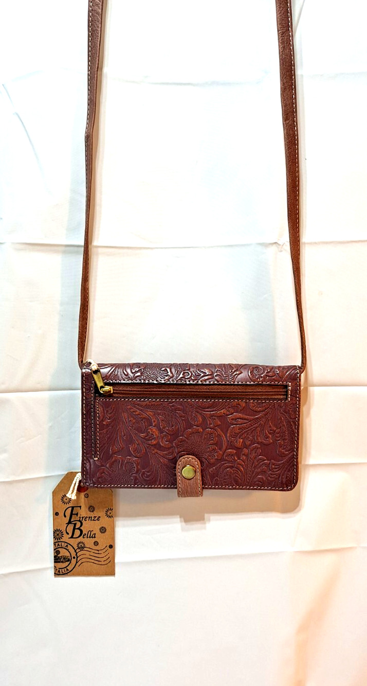 Firenza Bella Crossbody Bag - Brown Italian Leather